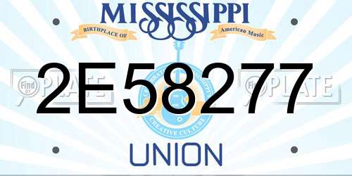2E58277 Mississippi License Plate