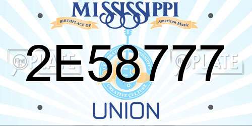 2E58777 Mississippi License Plate