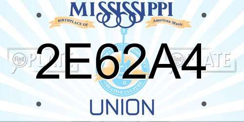 2E62A4 Mississippi License Plate