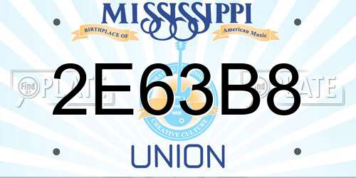 2E63B8 Mississippi License Plate