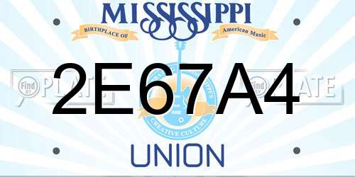 2E67A4 Mississippi License Plate