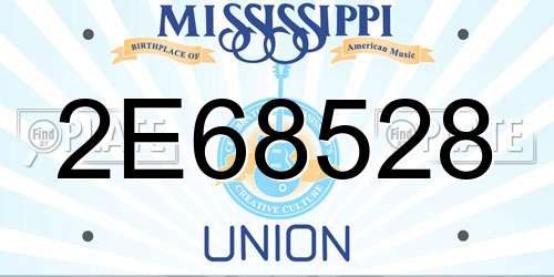 2E68528 Mississippi License Plate