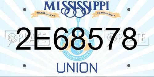 2E68578 Mississippi License Plate