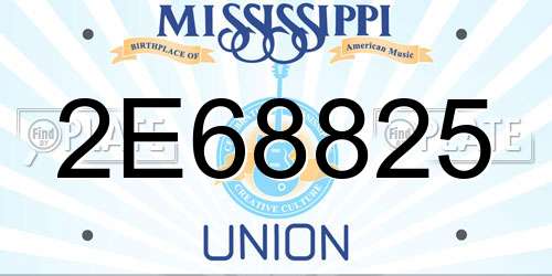 2E68825 Mississippi License Plate