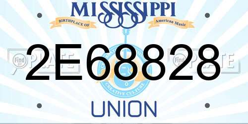 2E68828 Mississippi License Plate
