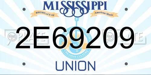 2E69209 Mississippi License Plate