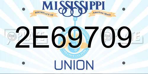 2E69709 Mississippi License Plate