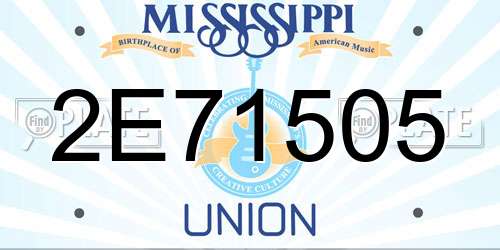 2E71505 Mississippi License Plate