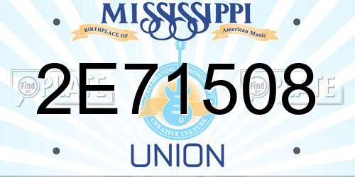 2E71508 Mississippi License Plate