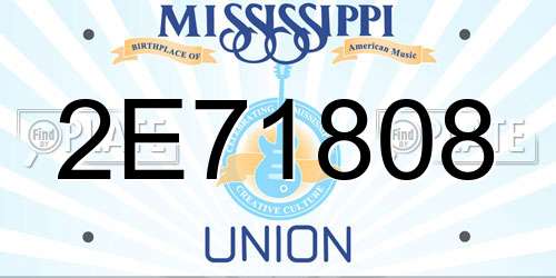 2E71808 Mississippi License Plate
