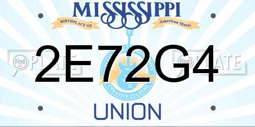 2E72G4 Mississippi License Plate