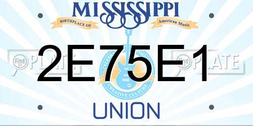 2E75E1 Mississippi License Plate