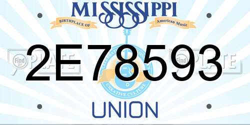2E78593 Mississippi License Plate