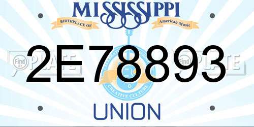 2E78893 Mississippi License Plate