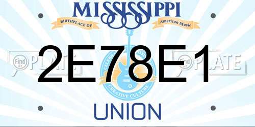 2E78E1 Mississippi License Plate