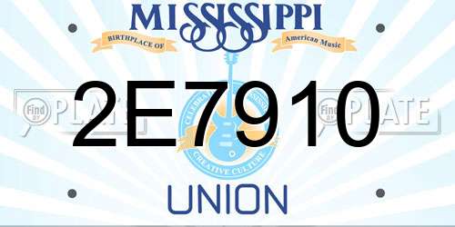 2E7910 Mississippi License Plate