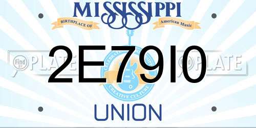 2E79I0 Mississippi License Plate