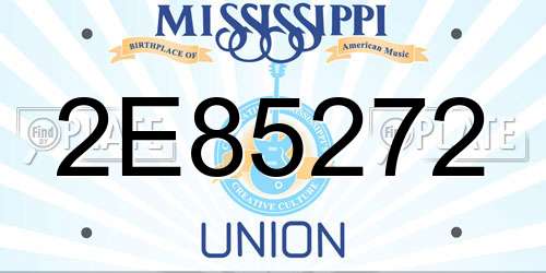 2E85272 Mississippi License Plate