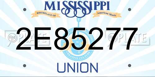 2E85277 Mississippi License Plate