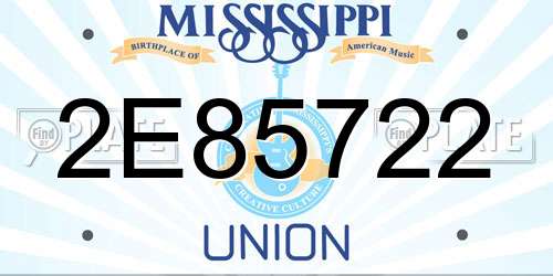 2E85722 Mississippi License Plate