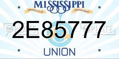 2E85777 Mississippi License Plate