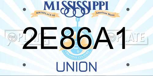 2E86A1 Mississippi License Plate