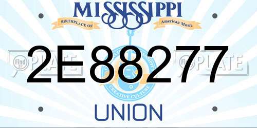 2E88277 Mississippi License Plate