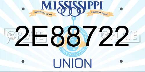 2E88722 Mississippi License Plate