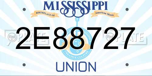 2E88727 Mississippi License Plate