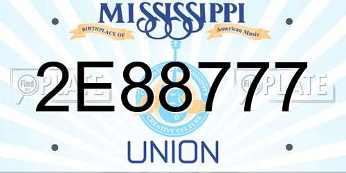 2E88777 Mississippi License Plate