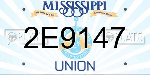 2E9147 Mississippi License Plate