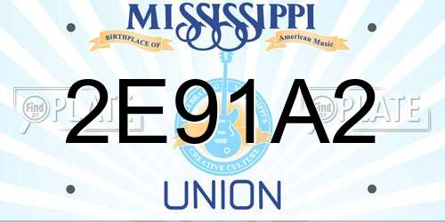 2E91A2 Mississippi License Plate