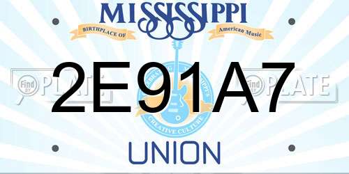 2E91A7 Mississippi License Plate