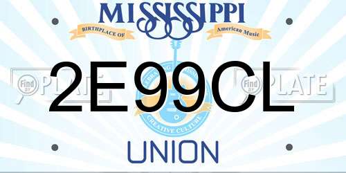 2E99CL Mississippi License Plate