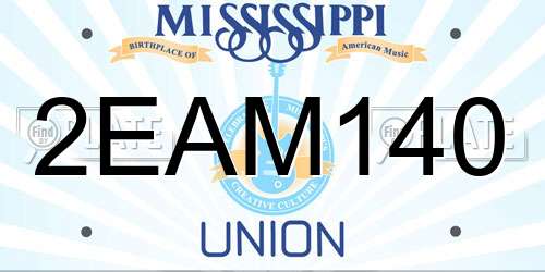 2EAM140 Mississippi License Plate
