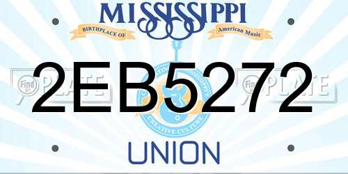 2EB5272 Mississippi License Plate