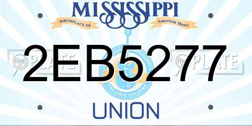 2EB5277 Mississippi License Plate