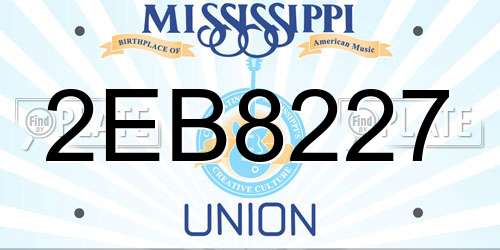2EB8227 Mississippi License Plate
