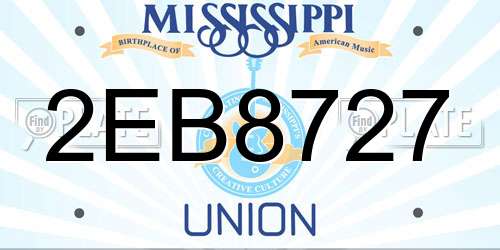 2EB8727 Mississippi License Plate