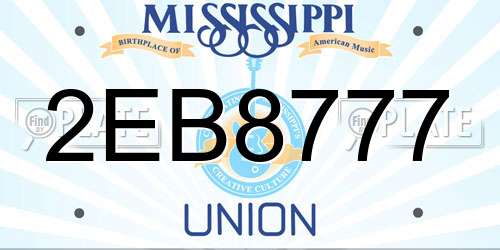 2EB8777 Mississippi License Plate