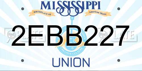 2EBB227 Mississippi License Plate