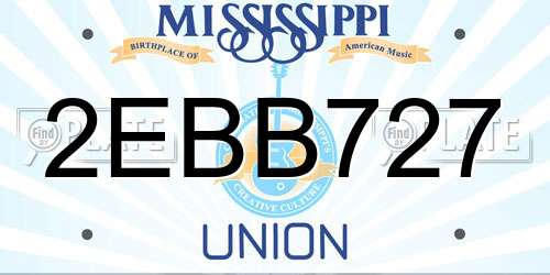 2EBB727 Mississippi License Plate