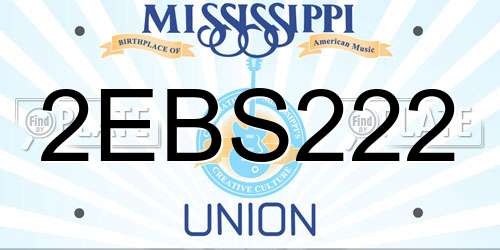 2EBS222 Mississippi License Plate