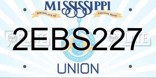 2EBS227 Mississippi License Plate