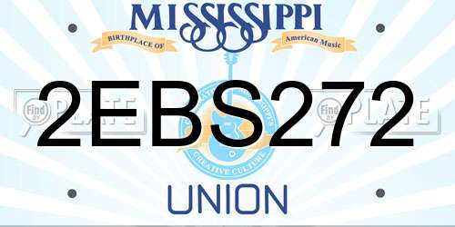 2EBS272 Mississippi License Plate