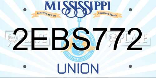 2EBS772 Mississippi License Plate