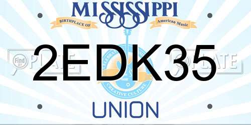 2EDK35 Mississippi License Plate