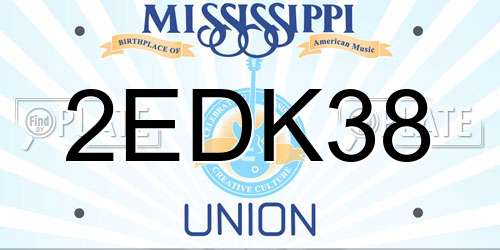 2EDK38 Mississippi License Plate