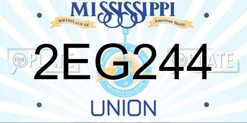 2EG244 Mississippi License Plate