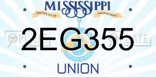 2EG355 Mississippi License Plate